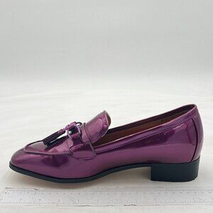 FOWT Purple Classic Clossed Square Toe Low Heel Loafers Slip On Ladies Shoes